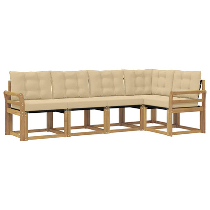 Udendørs sofagruppe 5 stk. Hvid og Beige
