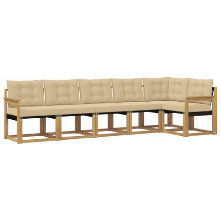 Udendørs sofagruppe 6 stk. Hvid og Beige