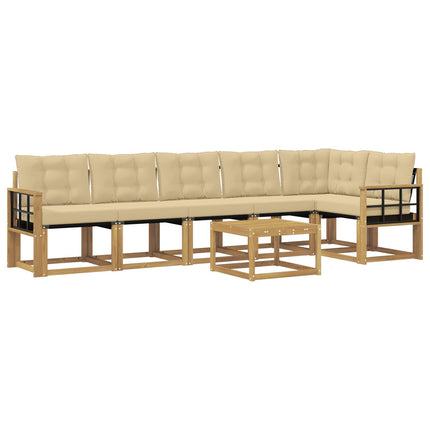 Udendørs sofagruppe 7 stk. Hvid og Beige