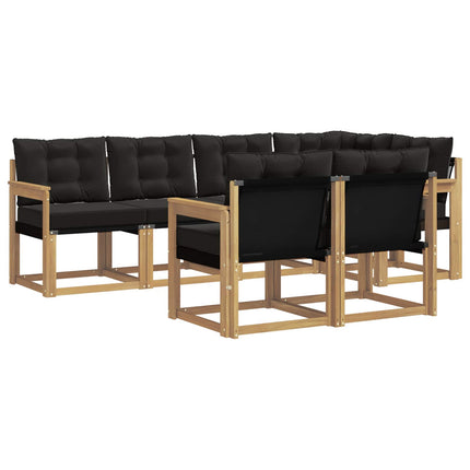 Udendørs sofagruppe med pude 7 pcs Hvid og sort