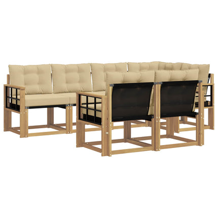 Udendørs sofagruppe med pude 7 pcs Hvid og Beige