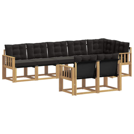 Udendørs sofagruppe med pude 8 pcs Hvid og sort