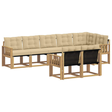Udendørs sofagruppe med pude 8 pcs Hvid og Beige