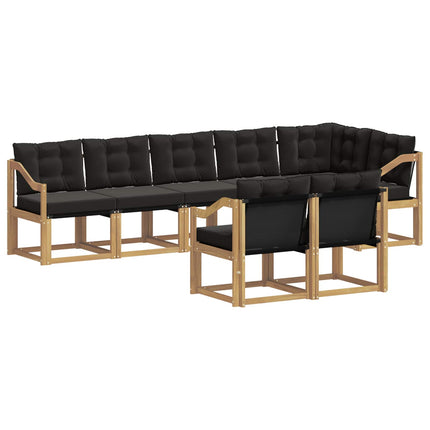 Udendørs sofagruppe med pude 8 pcs Hvid og sort