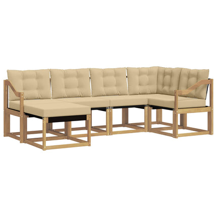 Udendørs sofagruppe 6 stk. Hvid og Beige