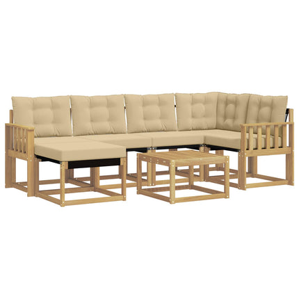Udendørs sofagruppe 7 stk. Hvid og Beige