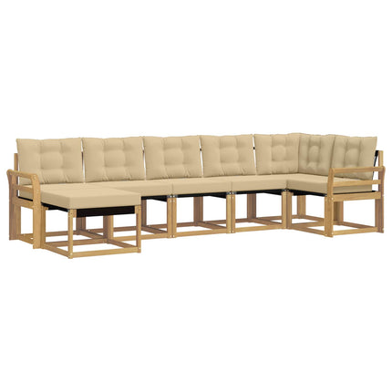 Udendørs sofagruppe 7 stk. Hvid og Beige