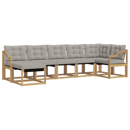 Udendørs sofagruppe 7 pcs Massiv akacietræ og Textilene