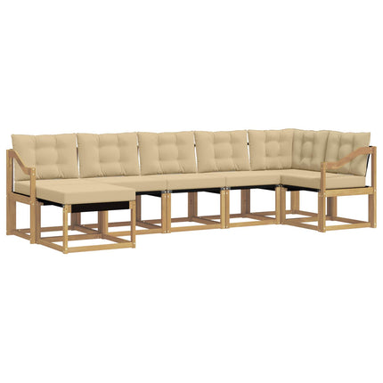Udendørs sofagruppe 7 stk. Hvid og Beige