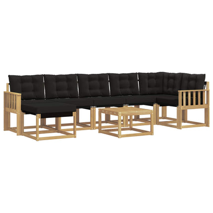 Udendørs sofagruppe med pude 8 pcs Hvid og sort
