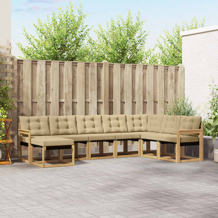 Udendørs sofagruppe 8 pcs Hvid og Beige