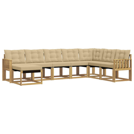 Udendørs sofagruppe med pude 8 pcs Hvid og Beige