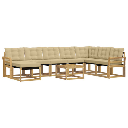 Udendørs sofagruppe 9 stk. Hvid og Beige
