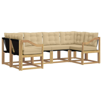 Udendørs sofagruppe 6 stk. Hvid og Beige