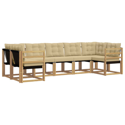 Udendørs sofagruppe 7 stk. Hvid og Beige