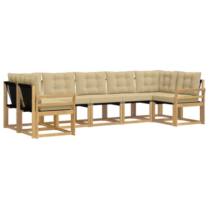Udendørs sofagruppe 7 stk. Hvid og Beige