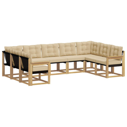 Udendørs sofagruppe 9 stk. Hvid og Beige