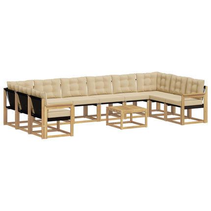Udendørs sofagruppe 11 stk. Hvid og Beige