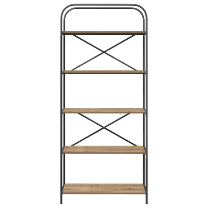 Bogreol 5 niveauer 80 x 30 x 183 cm Konstrueret træ