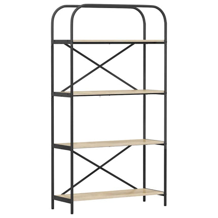 Bogreol 4 niveauer 80 x 30 x 146 cm Konstrueret træ Sonoma eg