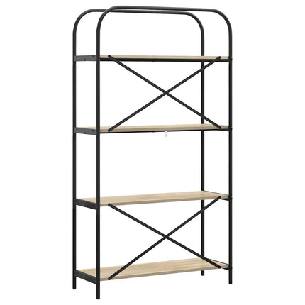 Bogreol 4 niveauer 80 x 30 x 146 cm Konstrueret træ Sonoma eg