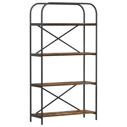 Bogreol 4 niveauer 80 x 30 x 146 cm Konstrueret træ Røget eg