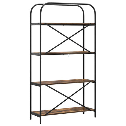 Bogreol 4 niveauer 80 x 30 x 146 cm Konstrueret træ Røget eg