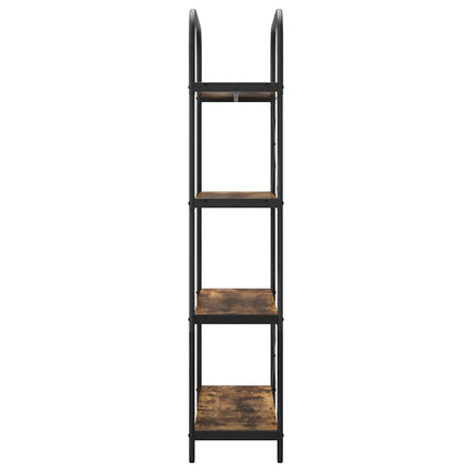 Bogreol 4 niveauer 80 x 30 x 146 cm Konstrueret træ Røget eg