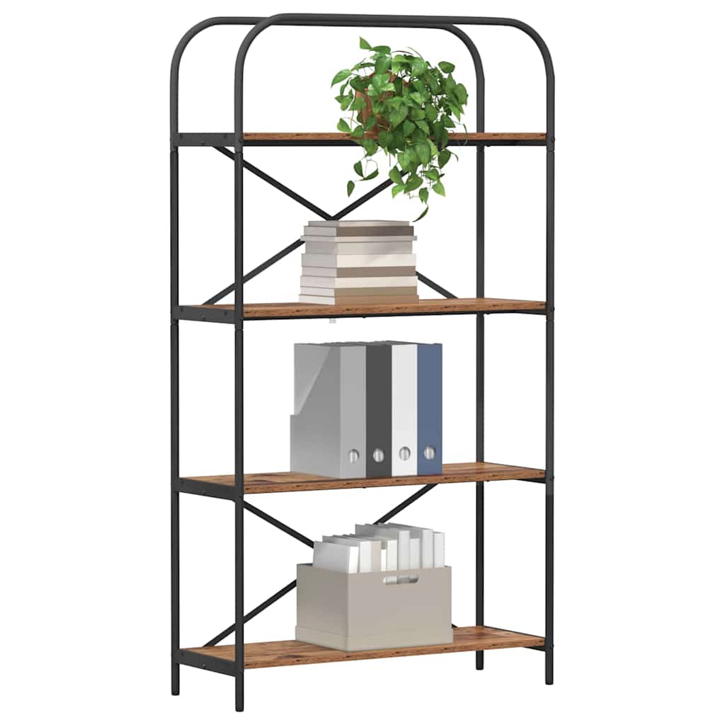 Bogreol Gammelt træ 80 x 30 x 146 cm Konstrueret træ billede