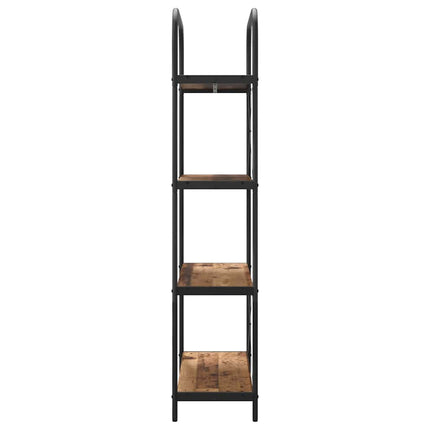 Bogreol 4 niveauer 80 x 30 x 146 cm Konstrueret træ Gammelt træ