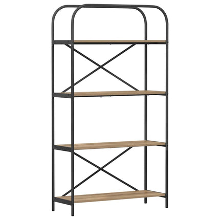 Bogreol 4 niveauer 80 x 30 x 146 cm Konstrueret træ