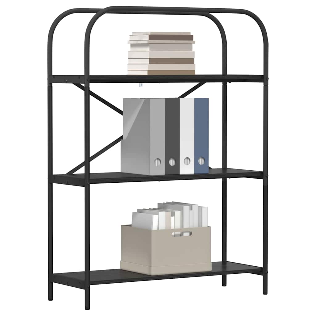 Bogreol Sort eg 80 x 30 x 109 cm Konstrueret træ billede