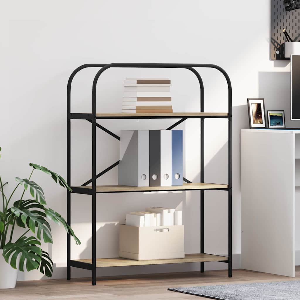 Bogreol i sonoma eg 80 × 30 × 109 cm - konstrueret træ