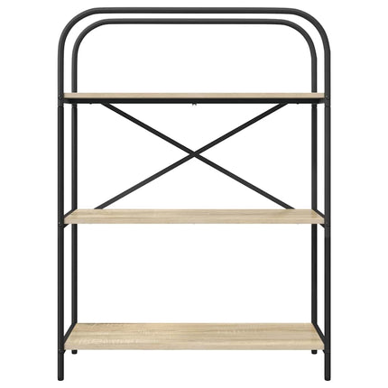 Bogreol 3 niveauer 80 x 30 x 109 cm Konstrueret træ Sonoma eg