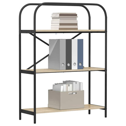 Bogreol 3 niveauer 80 x 30 x 109 cm Konstrueret træ Sonoma eg
