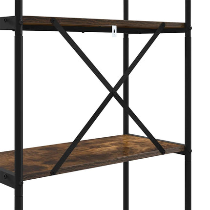 Bogreol 3 niveauer 80 x 30 x 109 cm Konstrueret træ Røget eg
