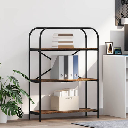 Bogreol 3 niveauer 80 x 30 x 109 cm Konstrueret træ Røget eg