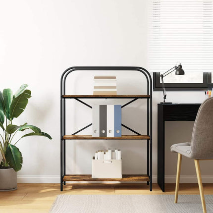 Bogreol 3 niveauer 80 x 30 x 109 cm Konstrueret træ Røget eg