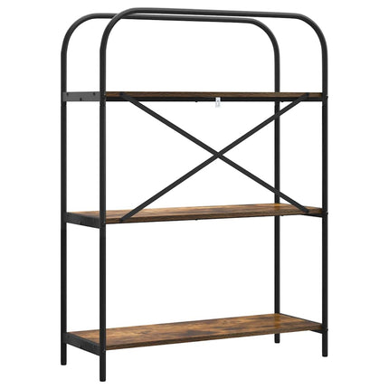 Bogreol 3 niveauer 80 x 30 x 109 cm Konstrueret træ Røget eg