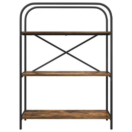 Bogreol 3 niveauer 80 x 30 x 109 cm Konstrueret træ Røget eg