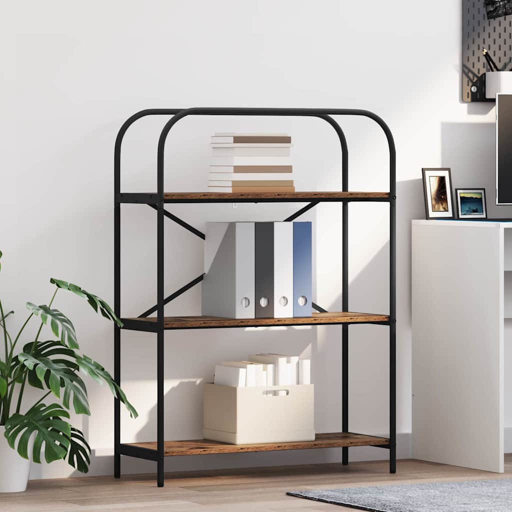 Bogreol i gammelt trælook 80 × 30 × 109 cm - konstrueret træ