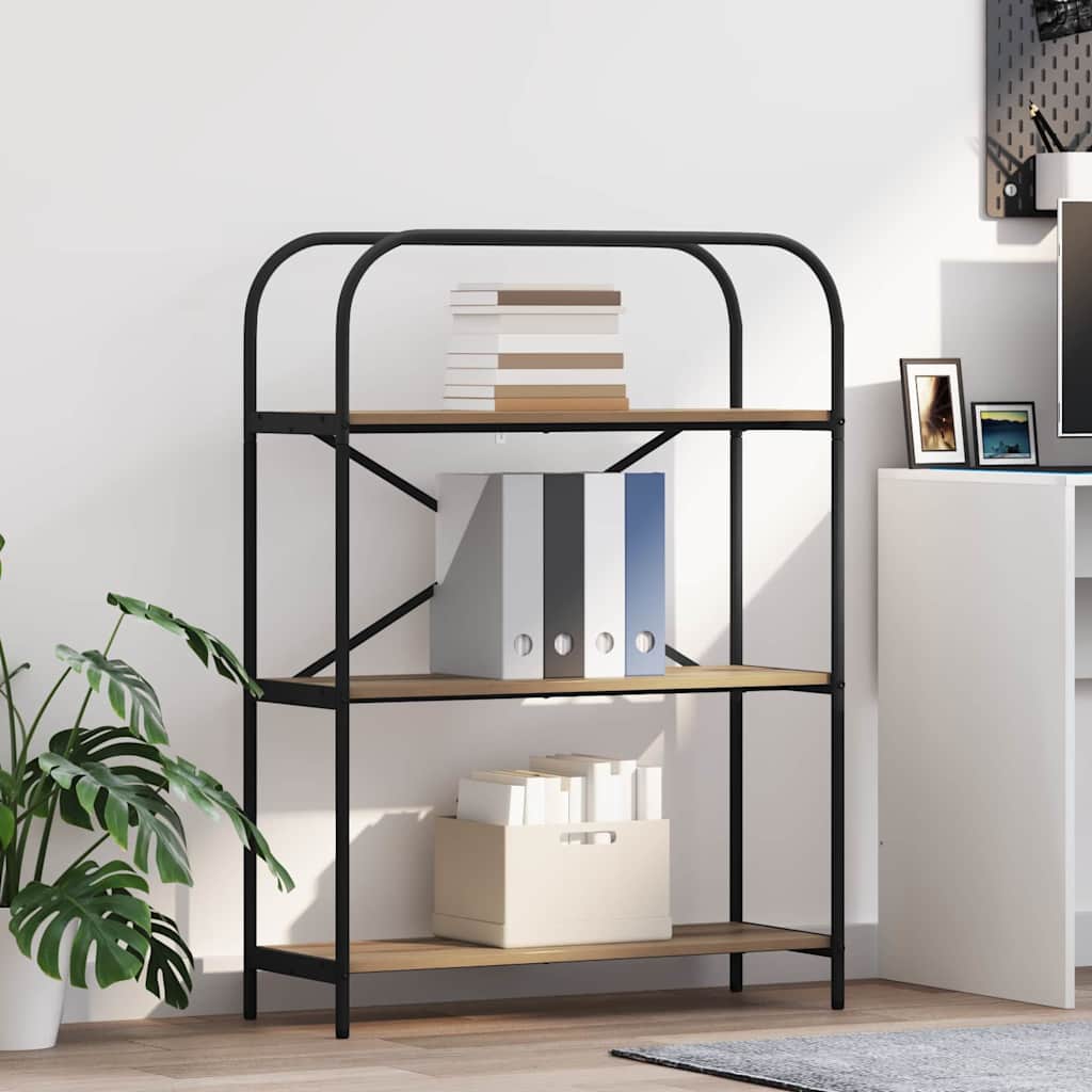 Bogreol Artisan Egetræ 80 x 30 x 109 cm Konstrueret træ billede