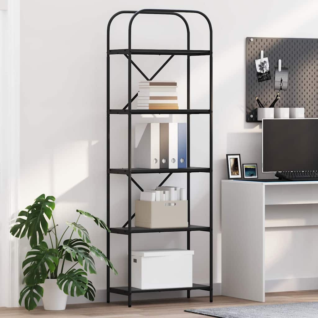 vidaXL Bogreol 5 niveauer 60 x 30 x 183 cm Konstrueret træ Sort eg