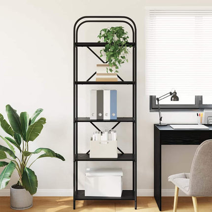 Bogreol Sort eg 60 x 30 x 183 cm Konstrueret træ