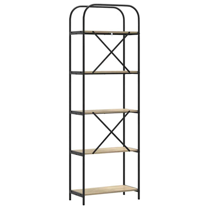 Bogreol 5 niveauer 60 x 30 x 183 cm Konstrueret træ Sonoma eg