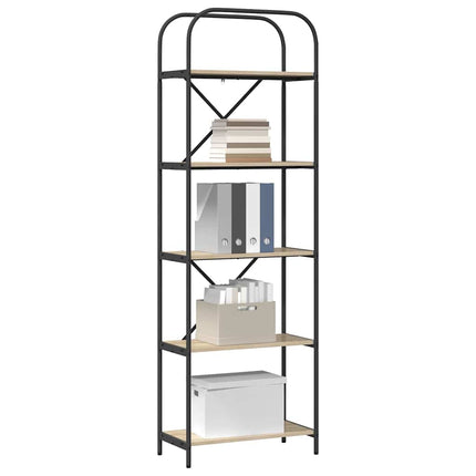Bogreol 5 niveauer 60 x 30 x 183 cm Konstrueret træ Sonoma eg