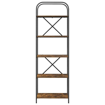 Bogreol 5 niveauer 60 x 30 x 183 cm Konstrueret træ Røget eg
