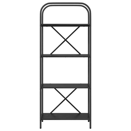 Bogreol 4 niveauer 60 x 30 x 146 cm Konstrueret træ Sort eg