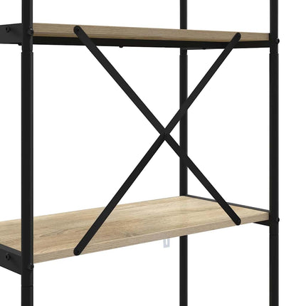 Bogreol 4 niveauer 60 x 30 x 146 cm Konstrueret træ Sonoma eg
