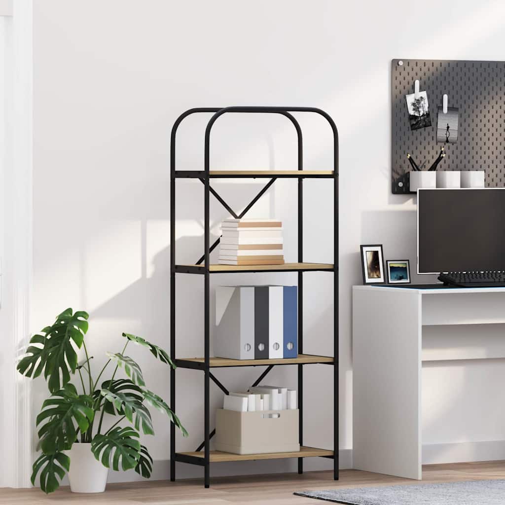 Bogreol i sonoma eg - 60 × 30 × 146 cm, konstrueret træ